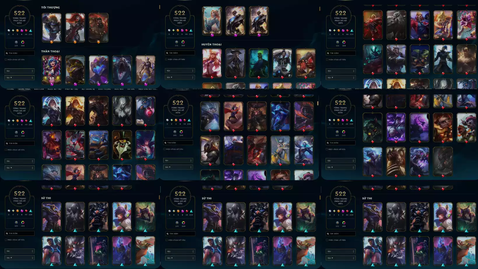 LOL  522 SKIN NEO PAX JAX CHAMP THRESH THIẾU 3 SKIN THRESH